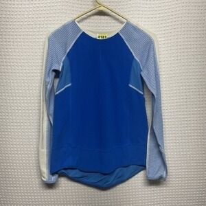 Lululemon Blue Bold In The Cold Long Sleeve Fleece Athletic Run T-Shirt Women 6‎